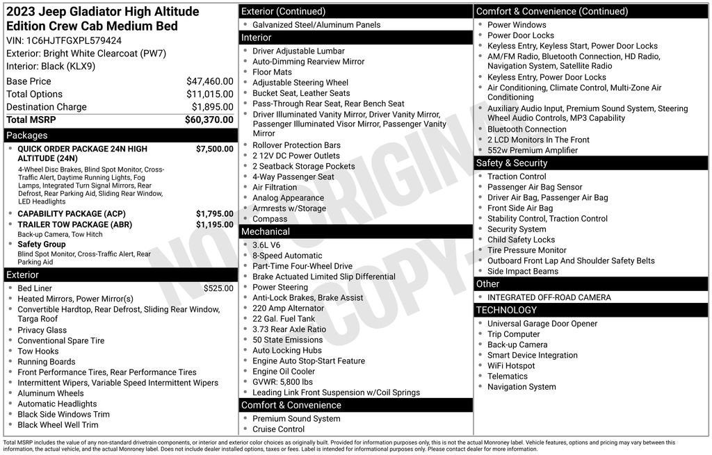 2023 Jeep Gladiator High Altitude