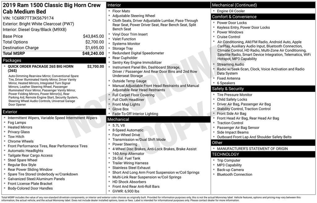 2019 RAM 1500 Classic Big Horn