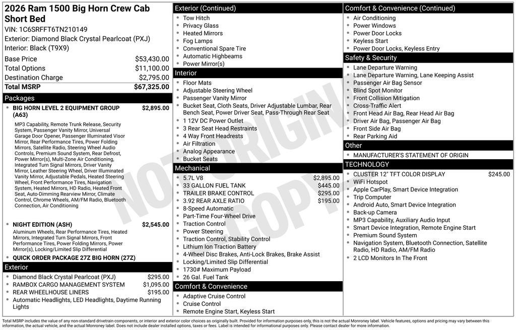 2026 RAM 1500 Big Horn