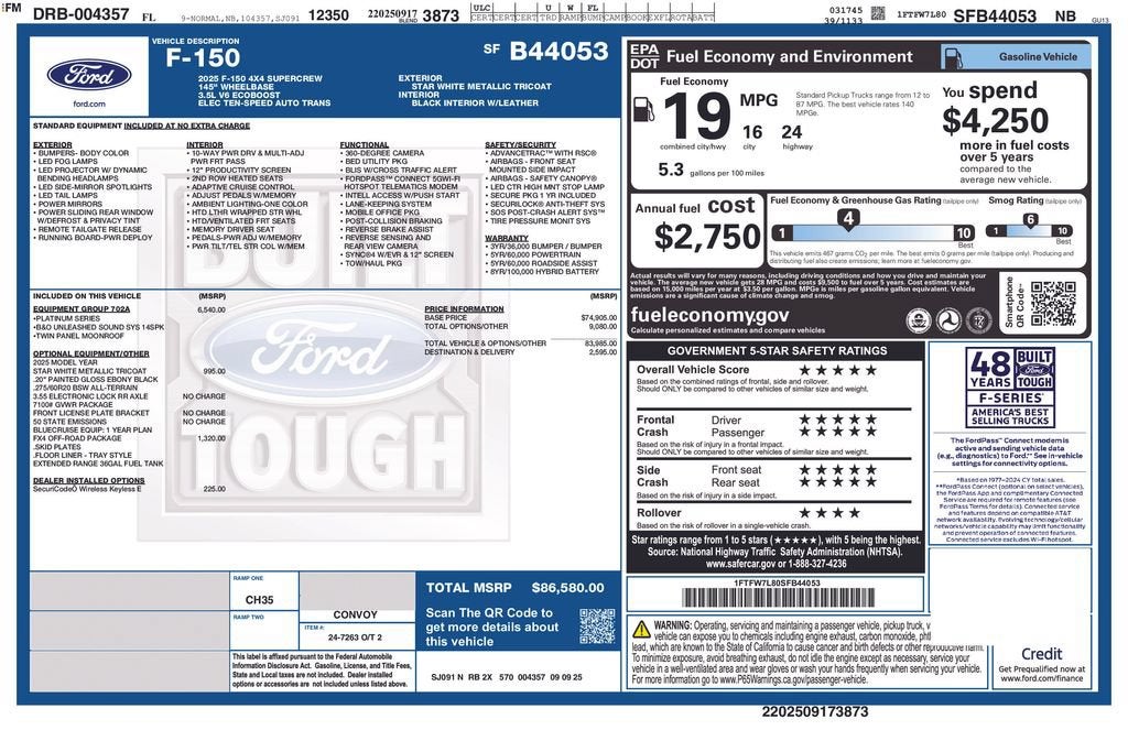 2025 Ford F-150 Platinum