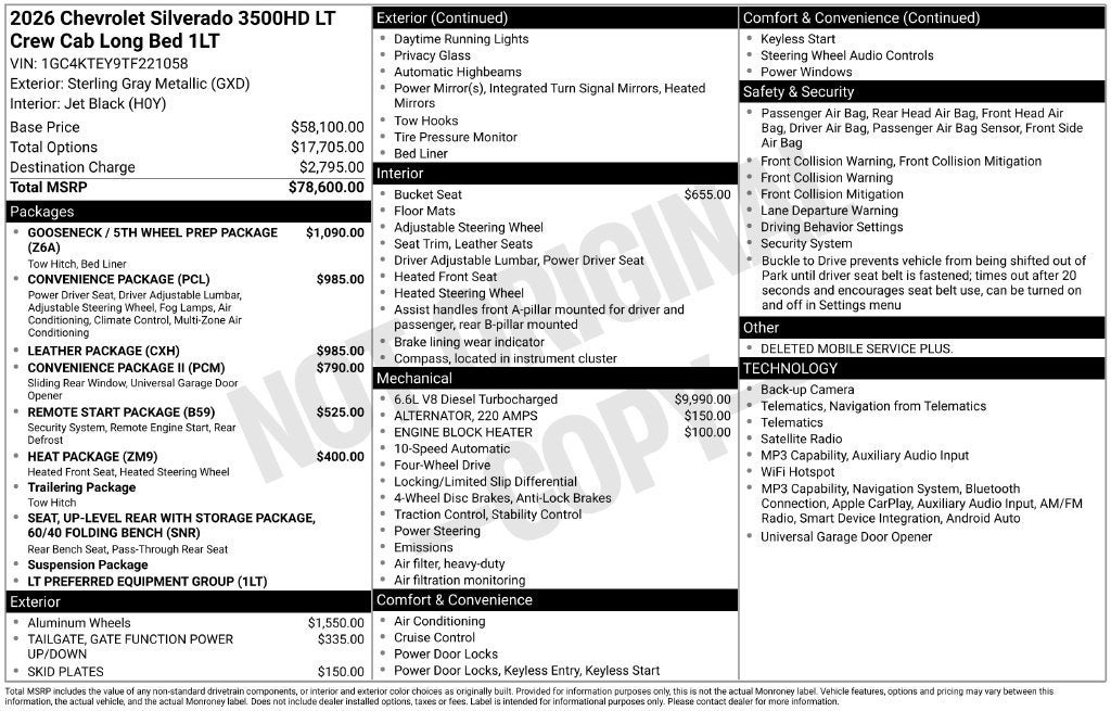 2026 Chevrolet Silverado 3500 HD LT DRW