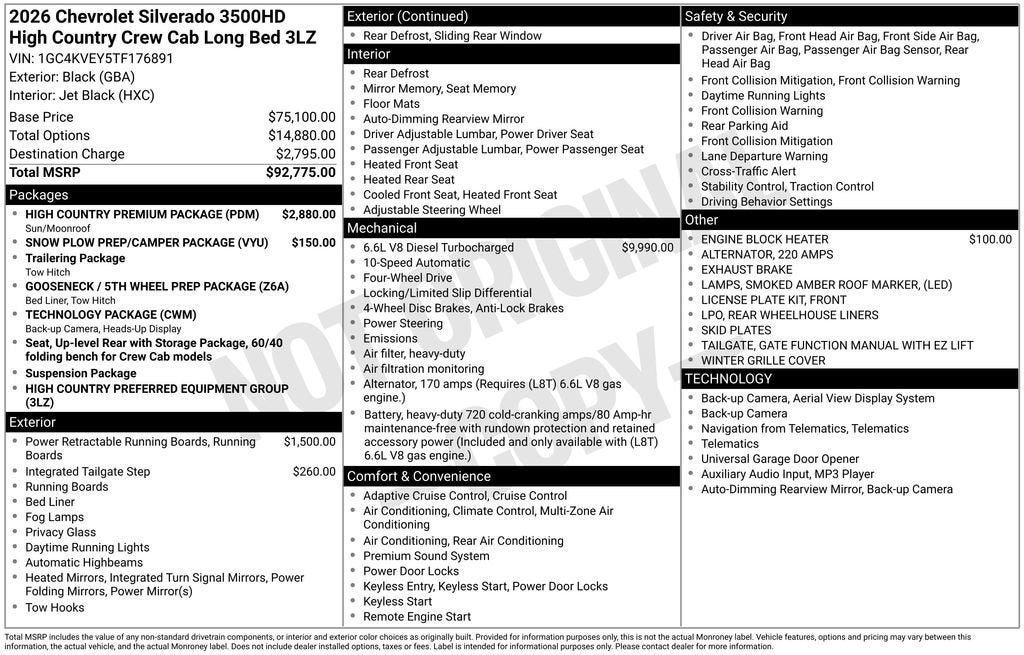 2026 Chevrolet Silverado 3500 HD High Country DRW