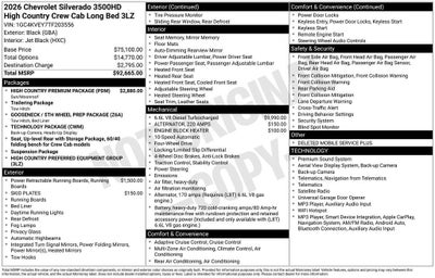 2026 Chevrolet Silverado 3500 HD High Country DRW
