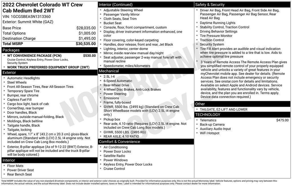 2022 Chevrolet Colorado WT