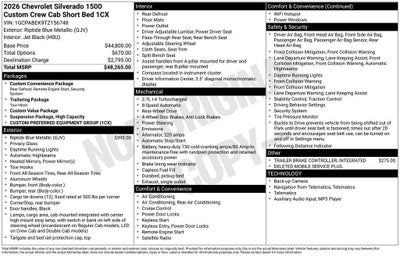2026 Chevrolet Silverado 1500 Custom