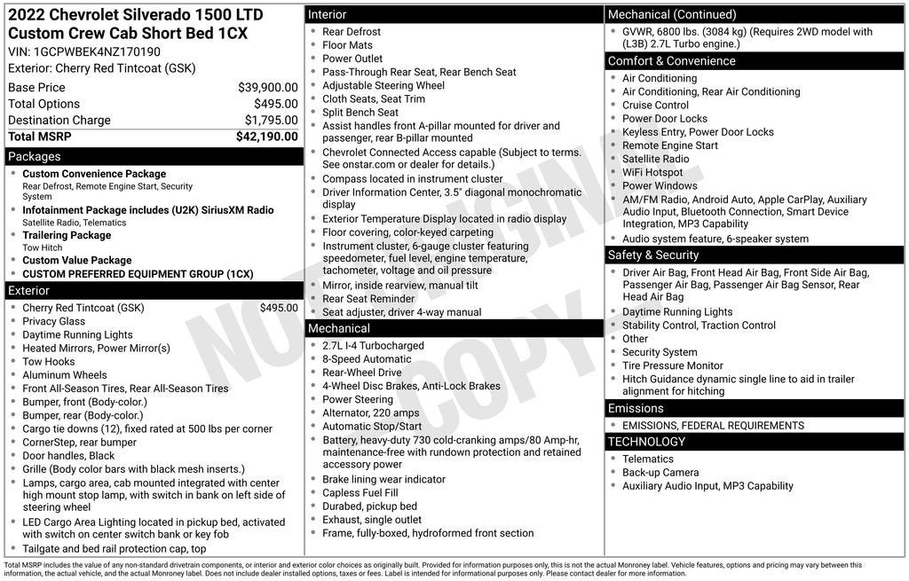 2022 Chevrolet Silverado 1500 LTD Custom