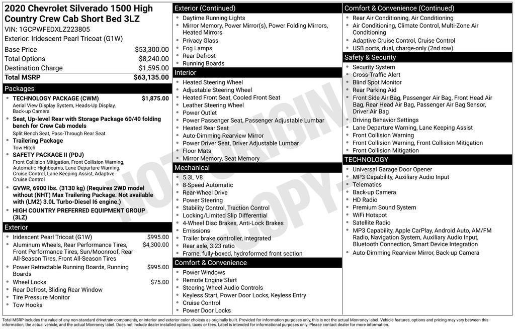 2020 Chevrolet Silverado 1500 High Country