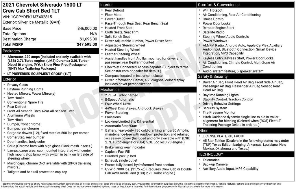 2021 Chevrolet Silverado 1500 LT