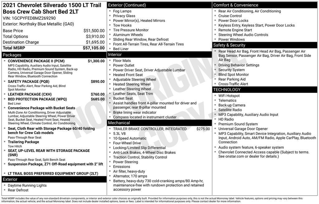 2021 Chevrolet Silverado 1500 LT Trail Boss