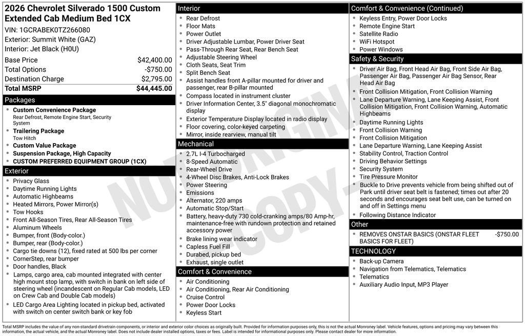 2026 Chevrolet Silverado 1500 Custom