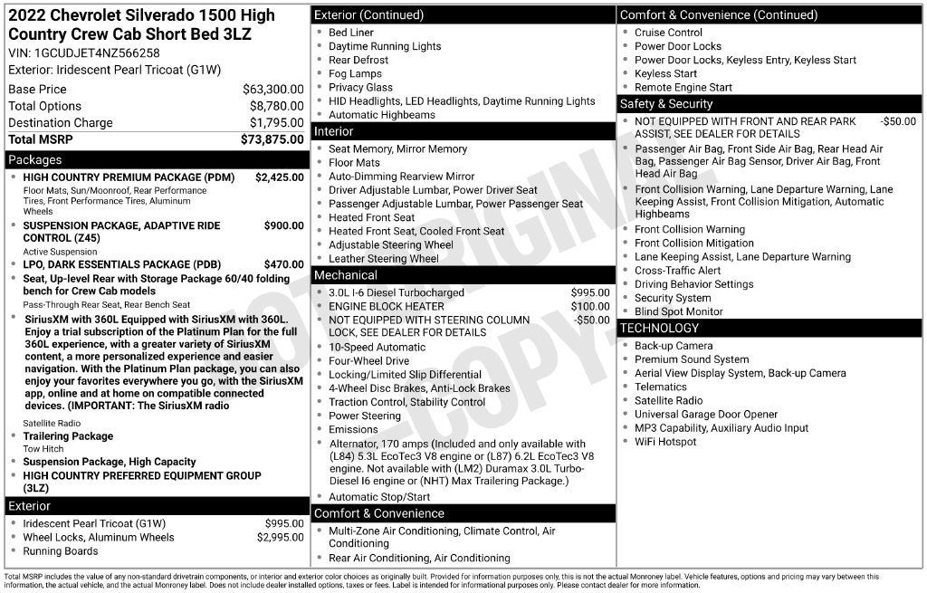 2022 Chevrolet Silverado 1500 High Country