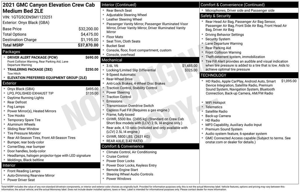 2021 GMC Canyon 2WD Elevation