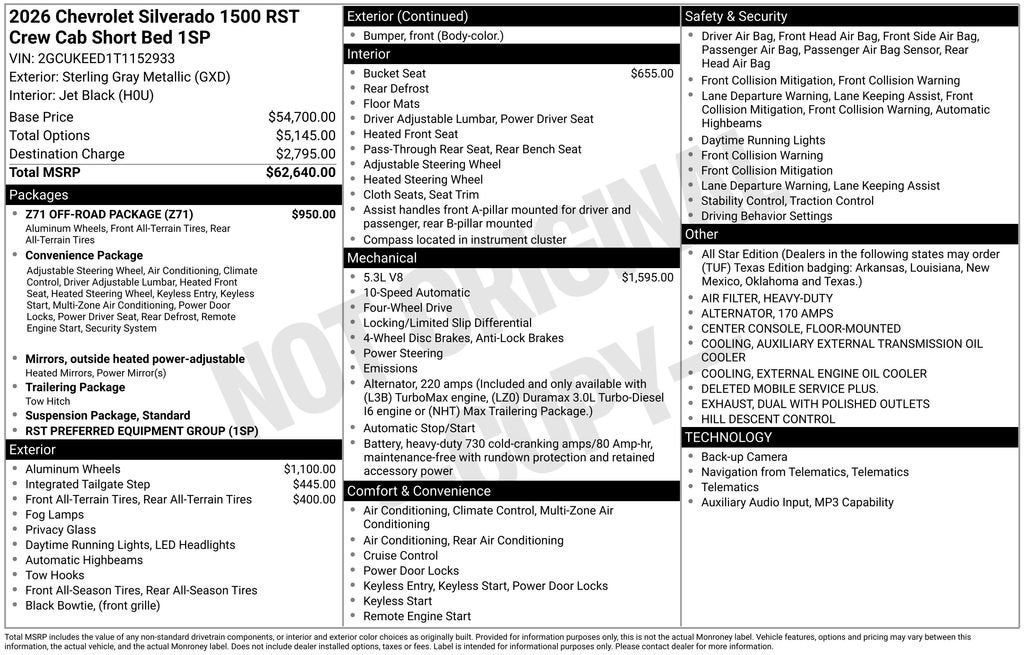 2026 Chevrolet Silverado 1500 RST