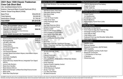 2021 RAM 1500 Classic Tradesman Crew Cab 4x2 5'7" Box