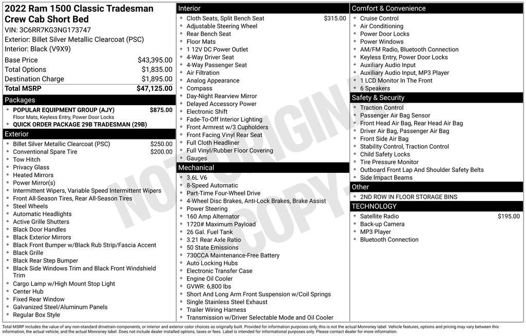 2022 RAM 1500 Classic Tradesman