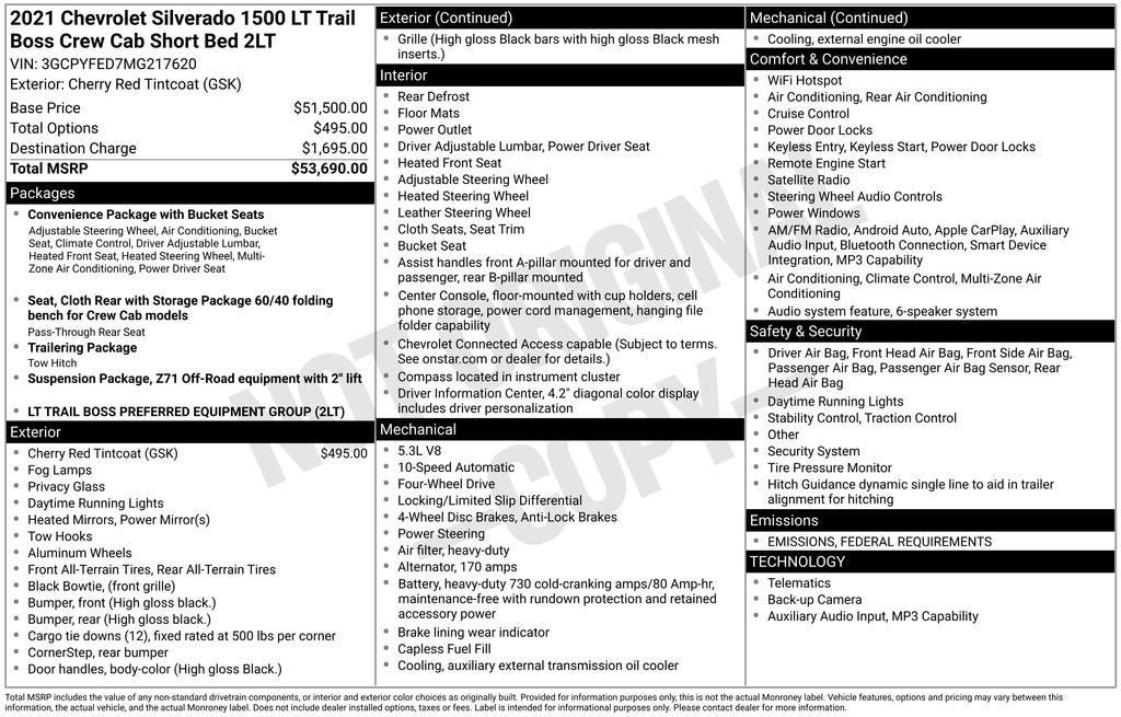 2021 Chevrolet Silverado 1500 LT Trail Boss