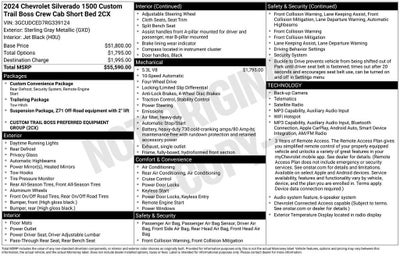 2024 Chevrolet Silverado 1500 Custom Trail Boss