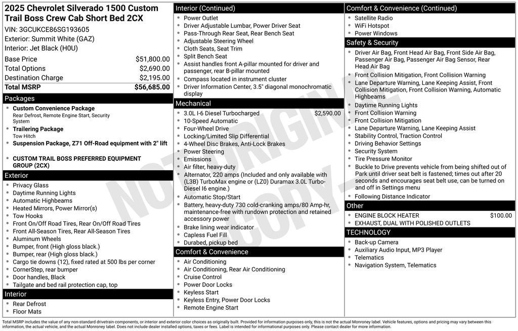 2025 Chevrolet Silverado 1500 Custom Trail Boss