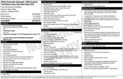 2026 Chevrolet Silverado 1500 Custom Trail Boss