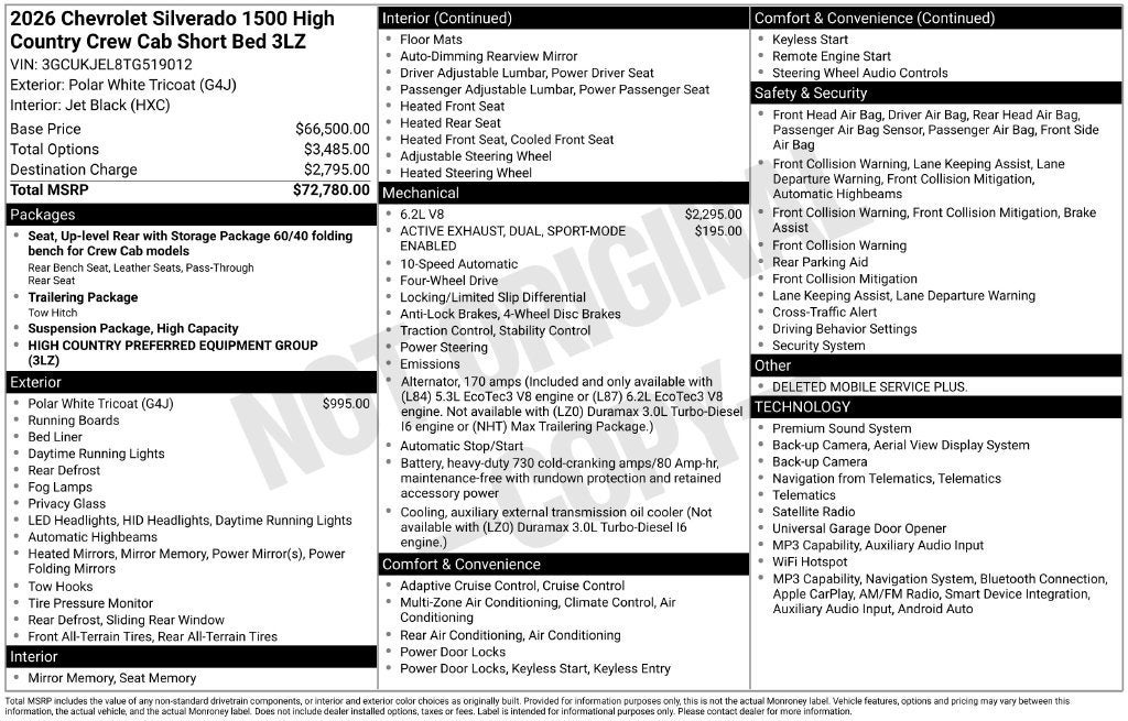 2026 Chevrolet Silverado 1500 High Country