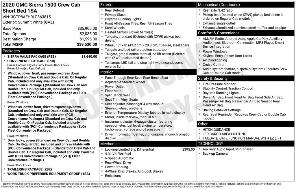 2020 GMC Sierra 1500 Sierra