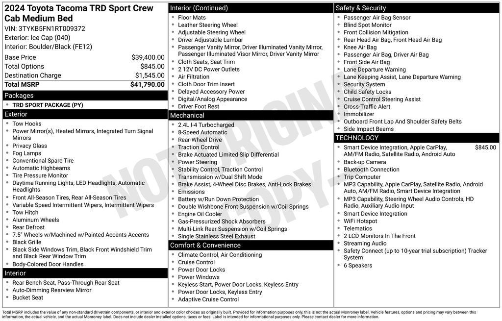 2024 Toyota Tacoma TRD Sport